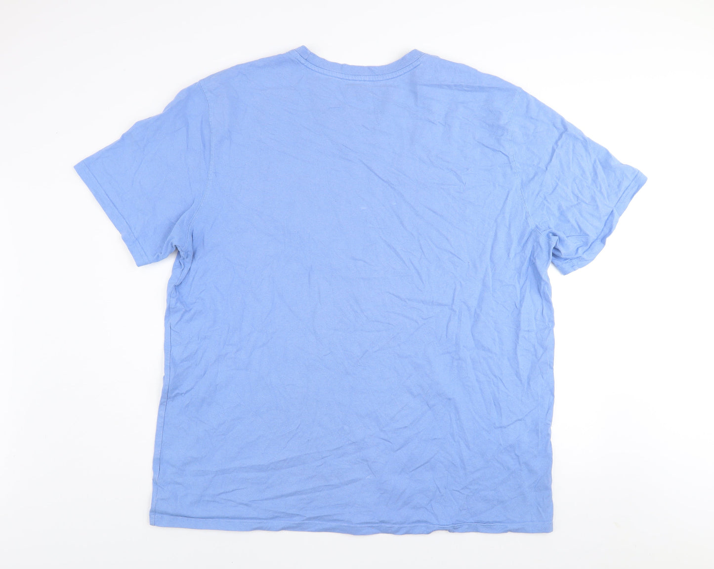 Wrangler Men's Blue 2XLT Workwear Cotton Crew Neck T-Shirt