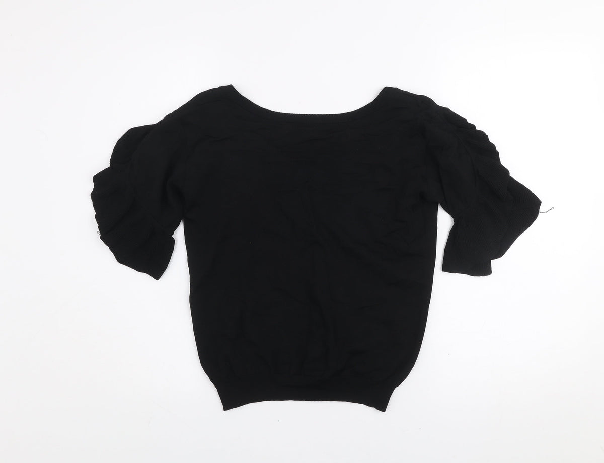 Womens UK Size 8 NEXT Black Basic Blouse