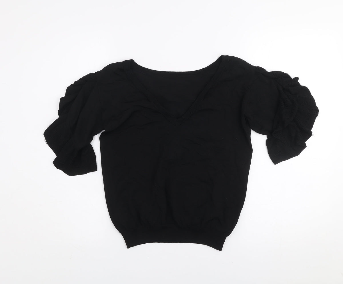 Womens UK Size 8 NEXT Black Basic Blouse
