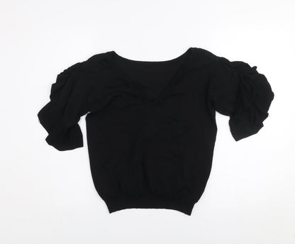 Womens UK Size 8 NEXT Black Basic Blouse
