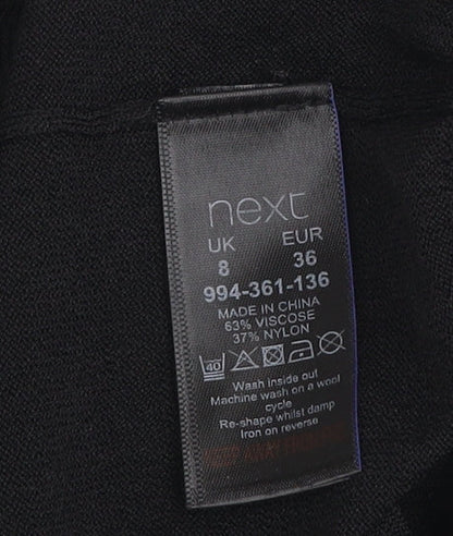 Womens UK Size 8 NEXT Black Basic Blouse