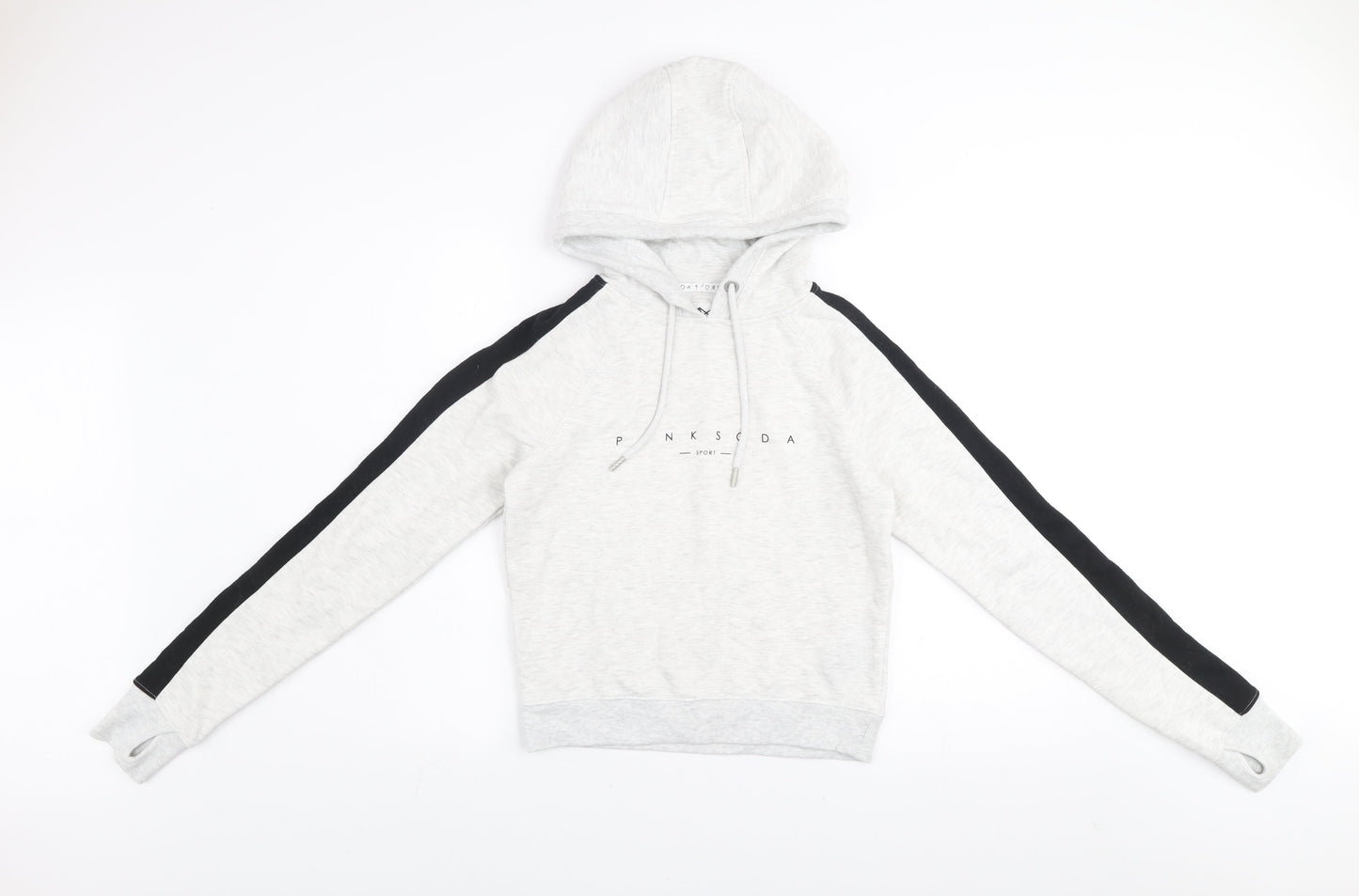 Womens UK Size 8 Pink Soda Sport Grey Pullover Hoodie