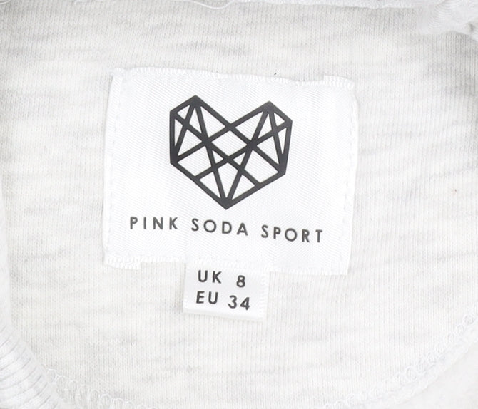 Womens UK Size 8 Pink Soda Sport Grey Pullover Hoodie