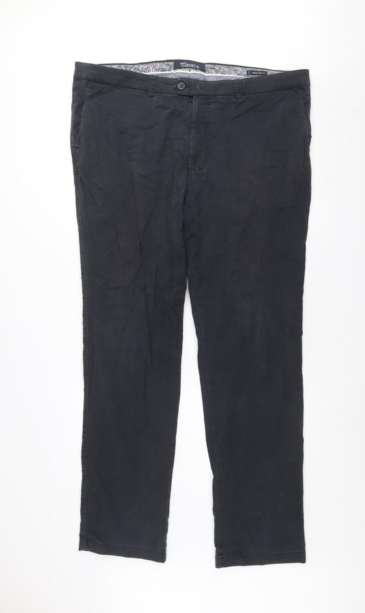 Atelier Gardeur Men's Black 42R Chino Trousers Cotton Blend