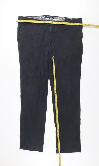 Atelier Gardeur Men's Black 42R Chino Trousers Cotton Blend