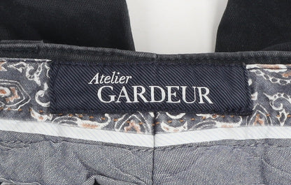 Atelier Gardeur Men's Black 42R Chino Trousers Cotton Blend