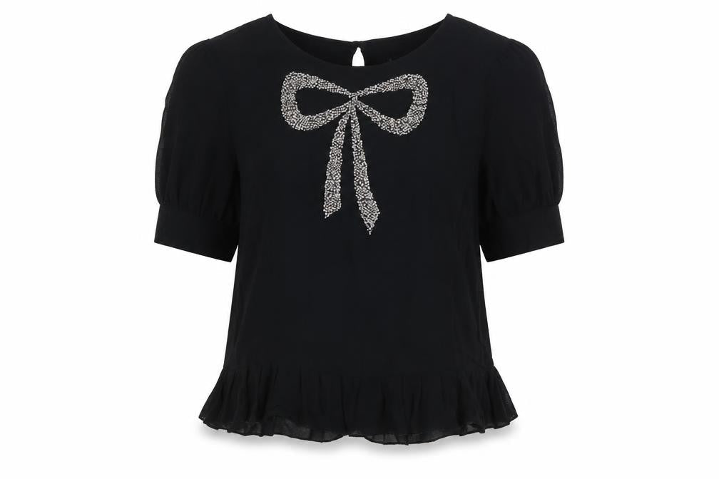 Womens UK Size 8 NEXT Black Tunic Blouse