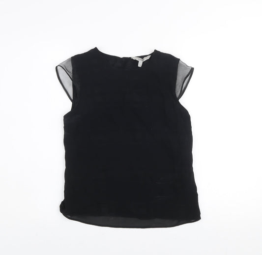 Coast Women's Black Sleeveless Crew Neck Viscose Blouse UK 10