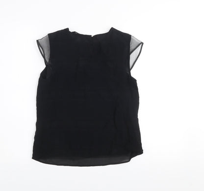 Coast Women's Black Sleeveless Crew Neck Viscose Blouse UK 10