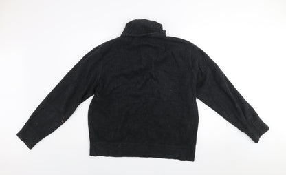 Ralph Lauren Men Black Henley Cotton Jumper L Regular Fit