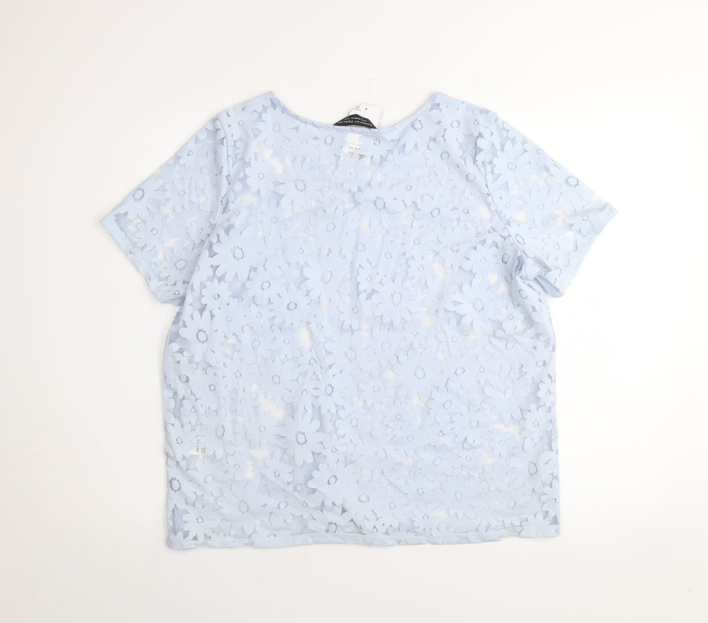 Womens UK Size 14 Dorothy Perkins Blue Basic T-Shirt