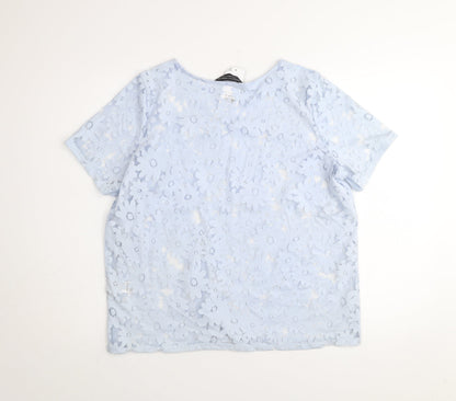 Womens UK Size 14 Dorothy Perkins Blue Basic T-Shirt