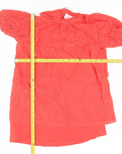Womens UK Size XS Savida Red Tunic Blouse