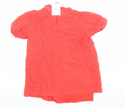 Womens UK Size XS Savida Red Tunic Blouse