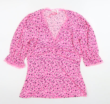 Womens UK Size 8 Savida Pink Tunic Blouse