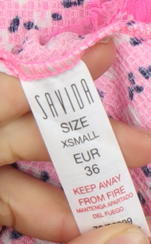 Womens UK Size 8 Savida Pink Tunic Blouse