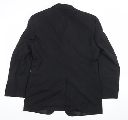 Father & Sons Men's Black Wool Cashmere Suit Jacket Size 54 Regular