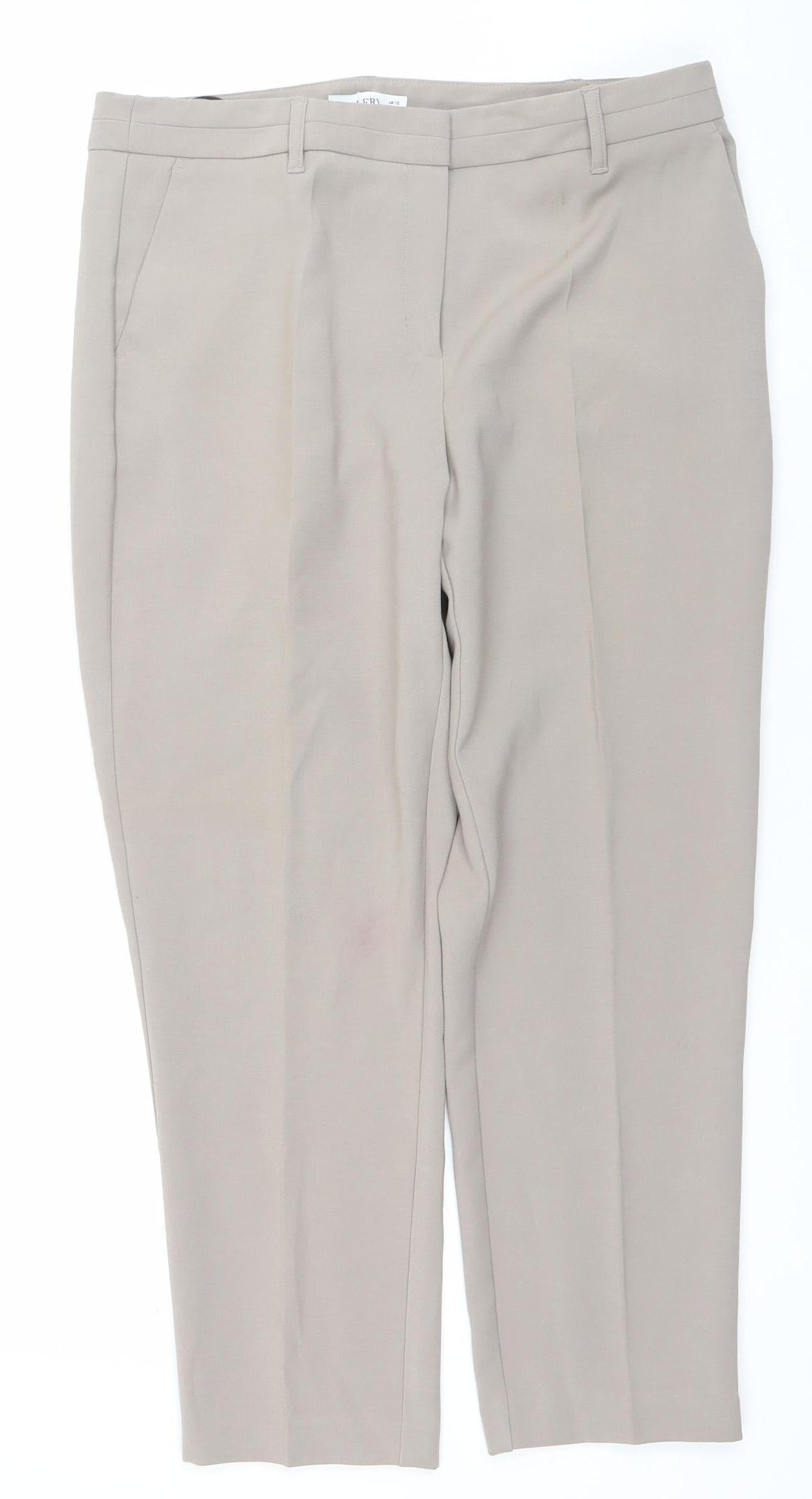 Womens UK Size 12 Gallery Regular Fit Business Casual Workwear Beige Trousers