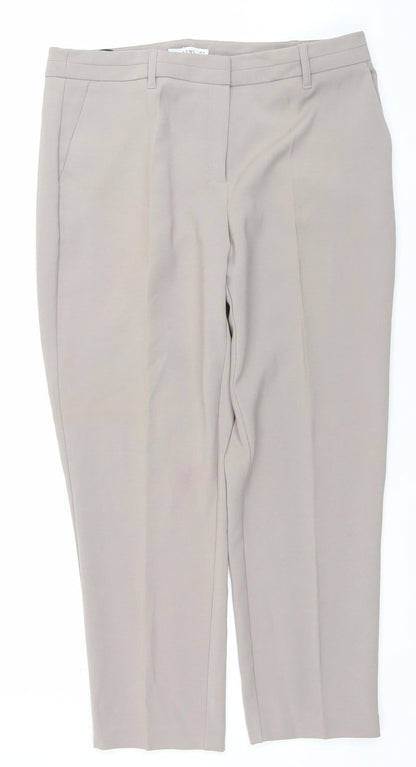 Womens UK Size 12 Gallery Regular Fit Business Casual Workwear Beige Trousers