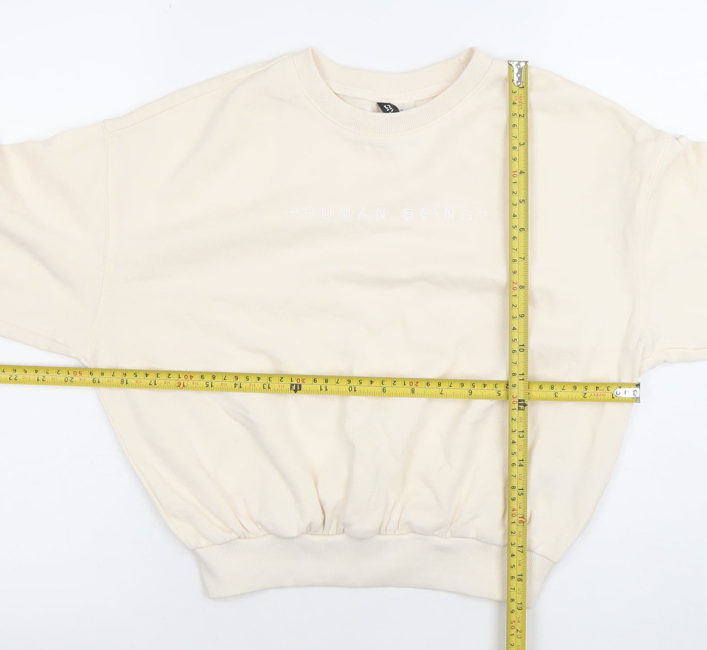 Womens UK Size XS Divided Beige Pullover Sweatshirt
