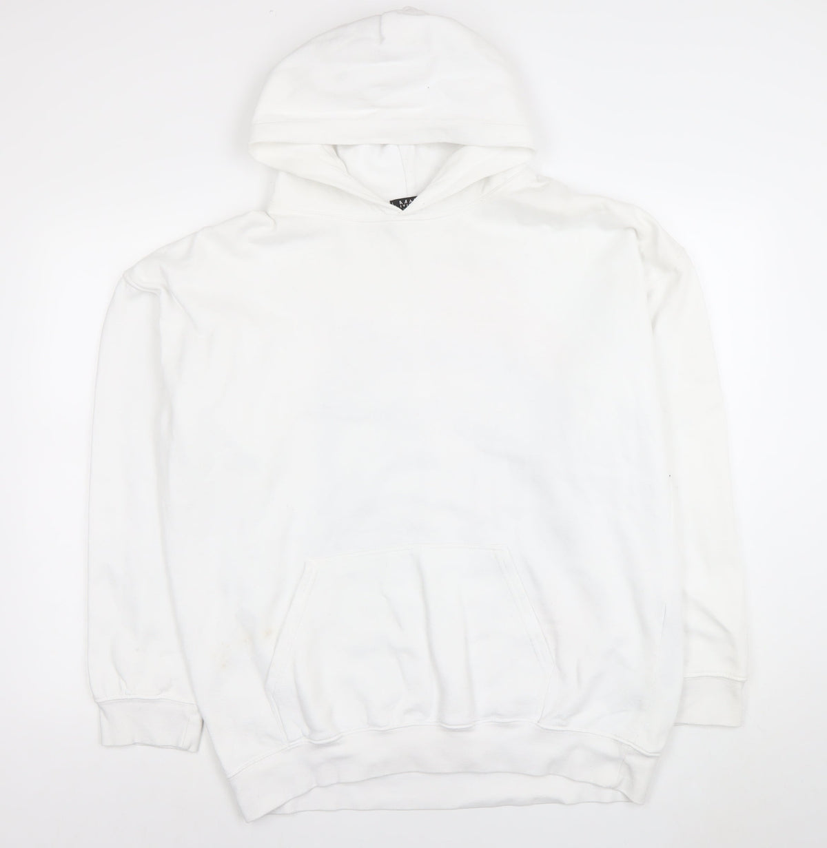 Mens UK Size M boohooMAN White Pullover Hoodie
