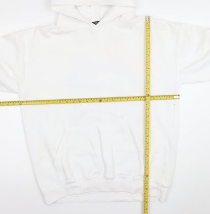 Mens UK Size M boohooMAN White Pullover Hoodie
