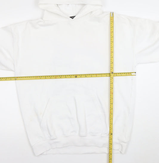 Mens UK Size M boohooMAN White Pullover Hoodie