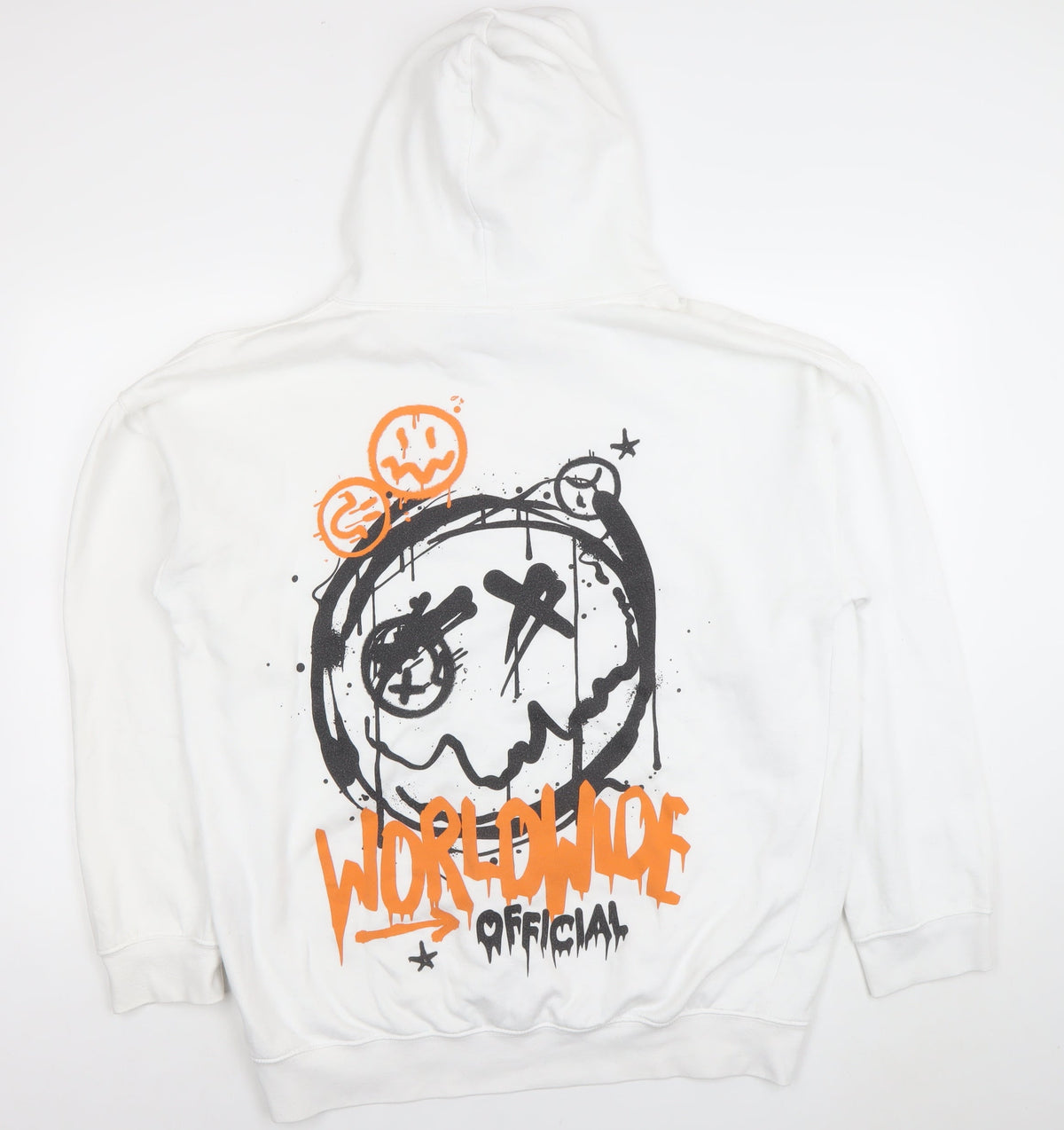 Mens UK Size M boohooMAN White Pullover Hoodie