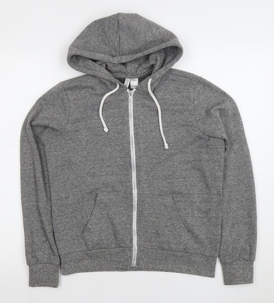 H&M Divided Women's Grey Full Zip Hoodie Size Small Cotton Blend