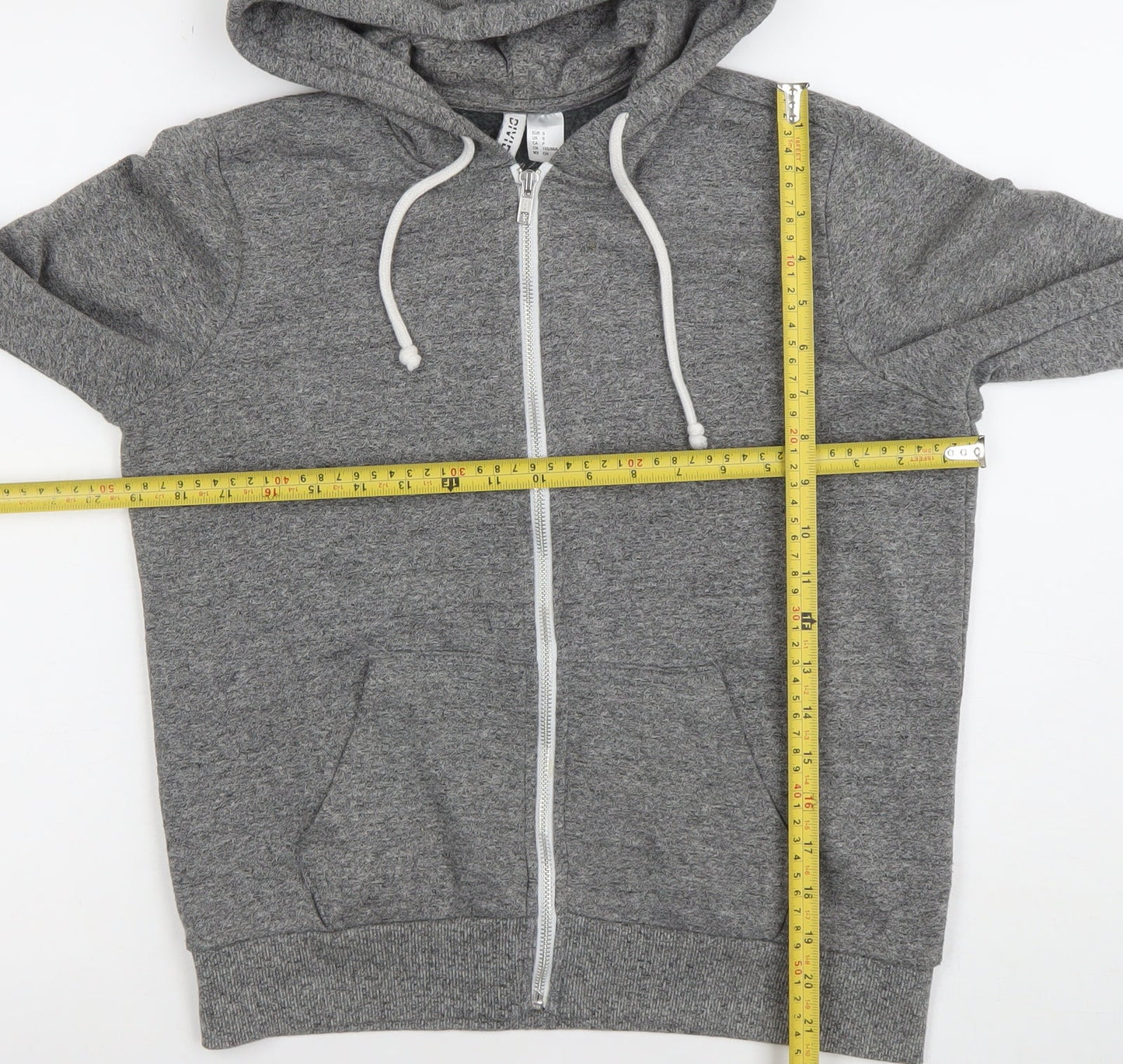 H&M Divided Women's Grey Full Zip Hoodie Size Small Cotton Blend