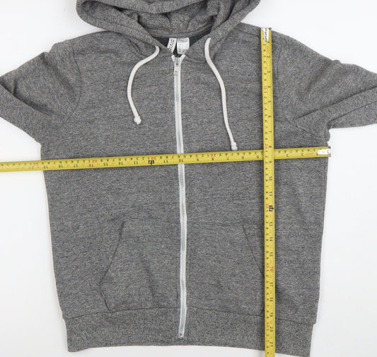 H&M Divided Women's Grey Full Zip Hoodie Size Small Cotton Blend