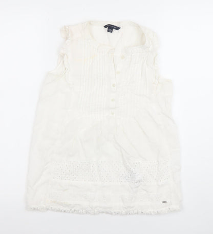 Womens UK Size 2XS Tommy Hilfiger White Tunic Blouse