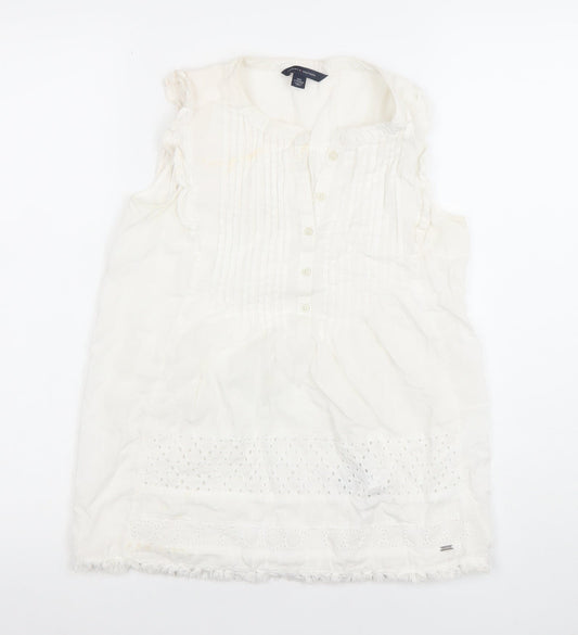 Womens UK Size 2XS Tommy Hilfiger White Tunic Blouse