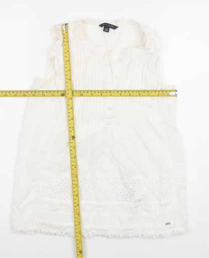 Womens UK Size 2XS Tommy Hilfiger White Tunic Blouse