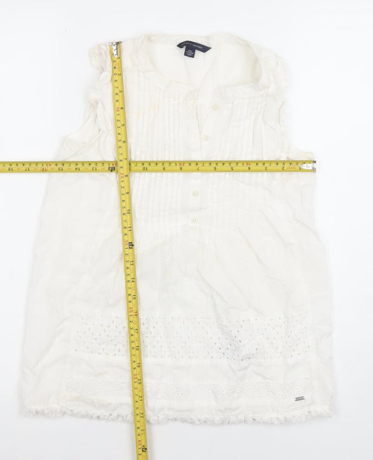 Womens UK Size 2XS Tommy Hilfiger White Tunic Blouse