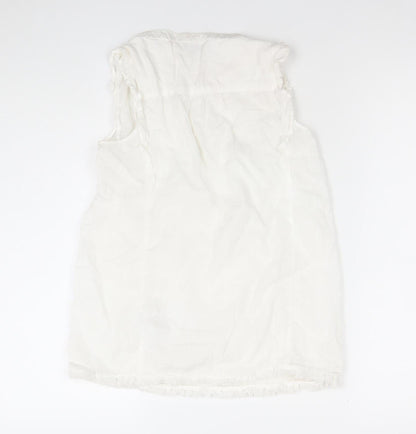 Womens UK Size 2XS Tommy Hilfiger White Tunic Blouse