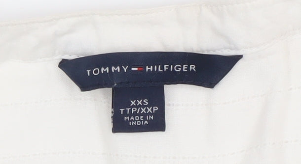 Womens UK Size 2XS Tommy Hilfiger White Tunic Blouse