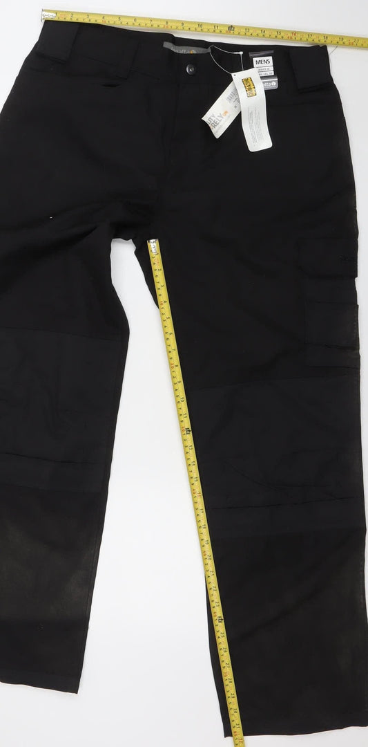 Regatta Mens Black Cargo Work Trousers 36in Regular Fit Polyester Cotton