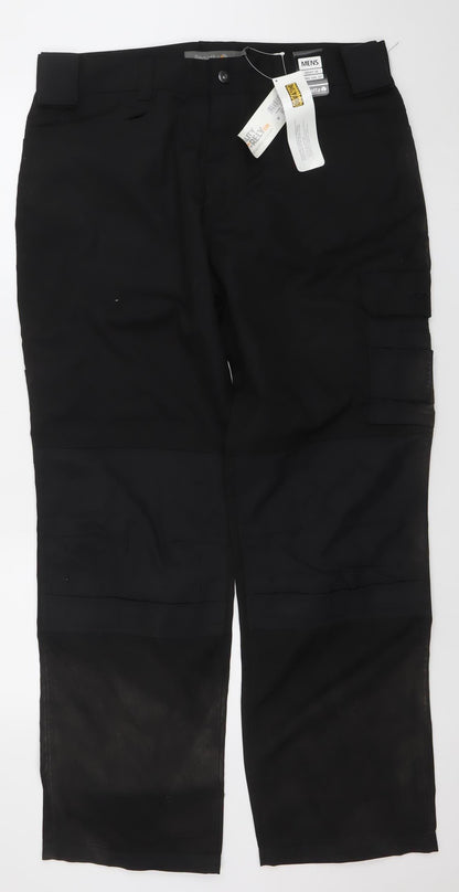Regatta Mens Black Cargo Work Trousers 36in Regular Fit Polyester Cotton
