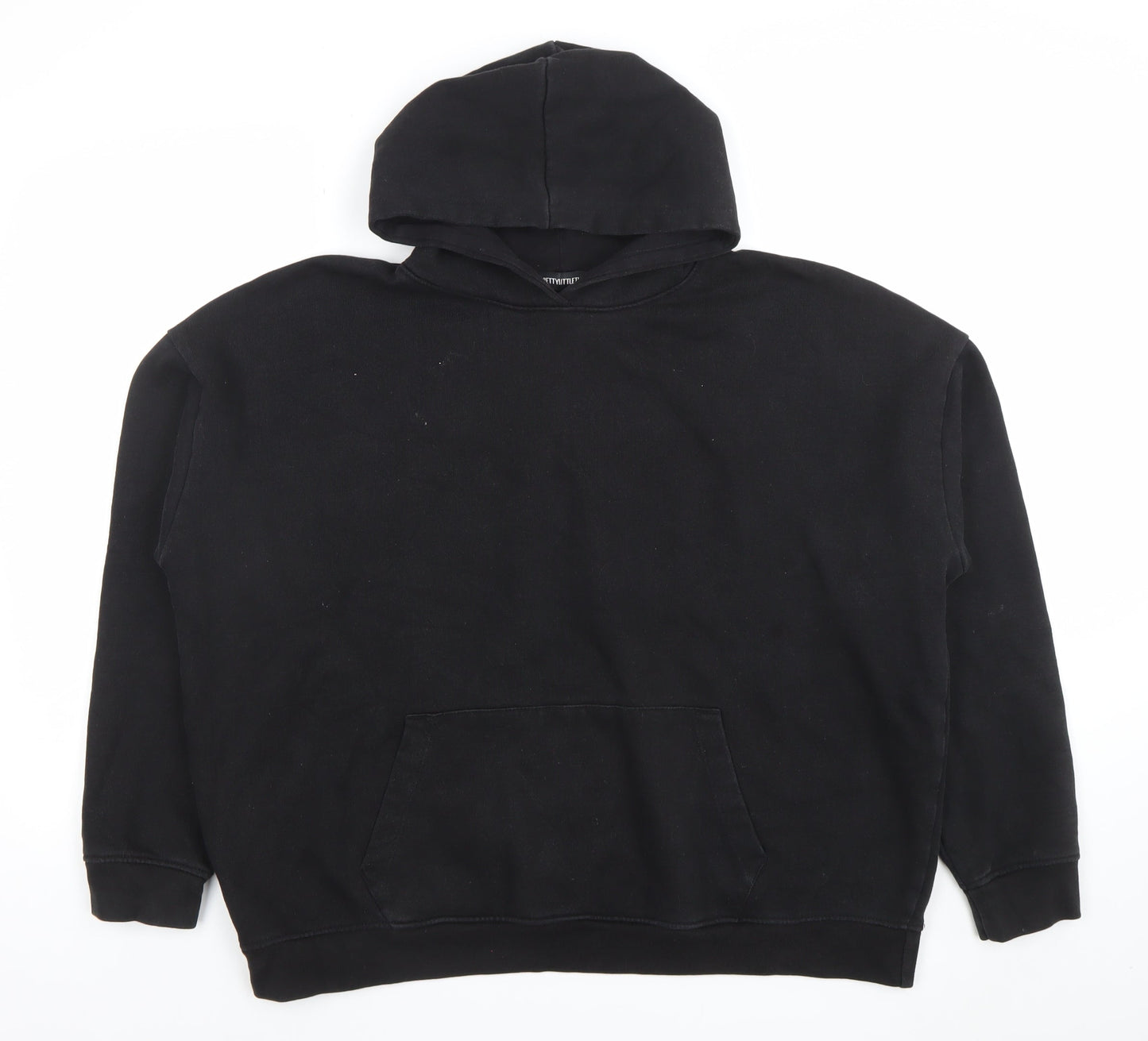 Mens UK Size M PRETTYLITTLETHING Black Pullover Hoodie