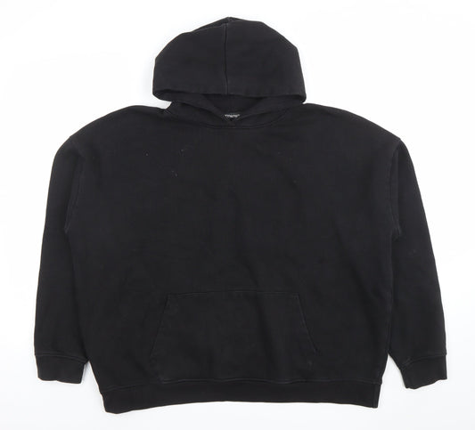 Mens UK Size M PRETTYLITTLETHING Black Pullover Hoodie