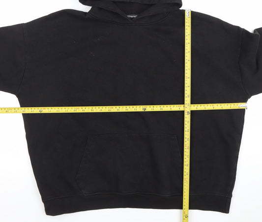 Mens UK Size M PRETTYLITTLETHING Black Pullover Hoodie