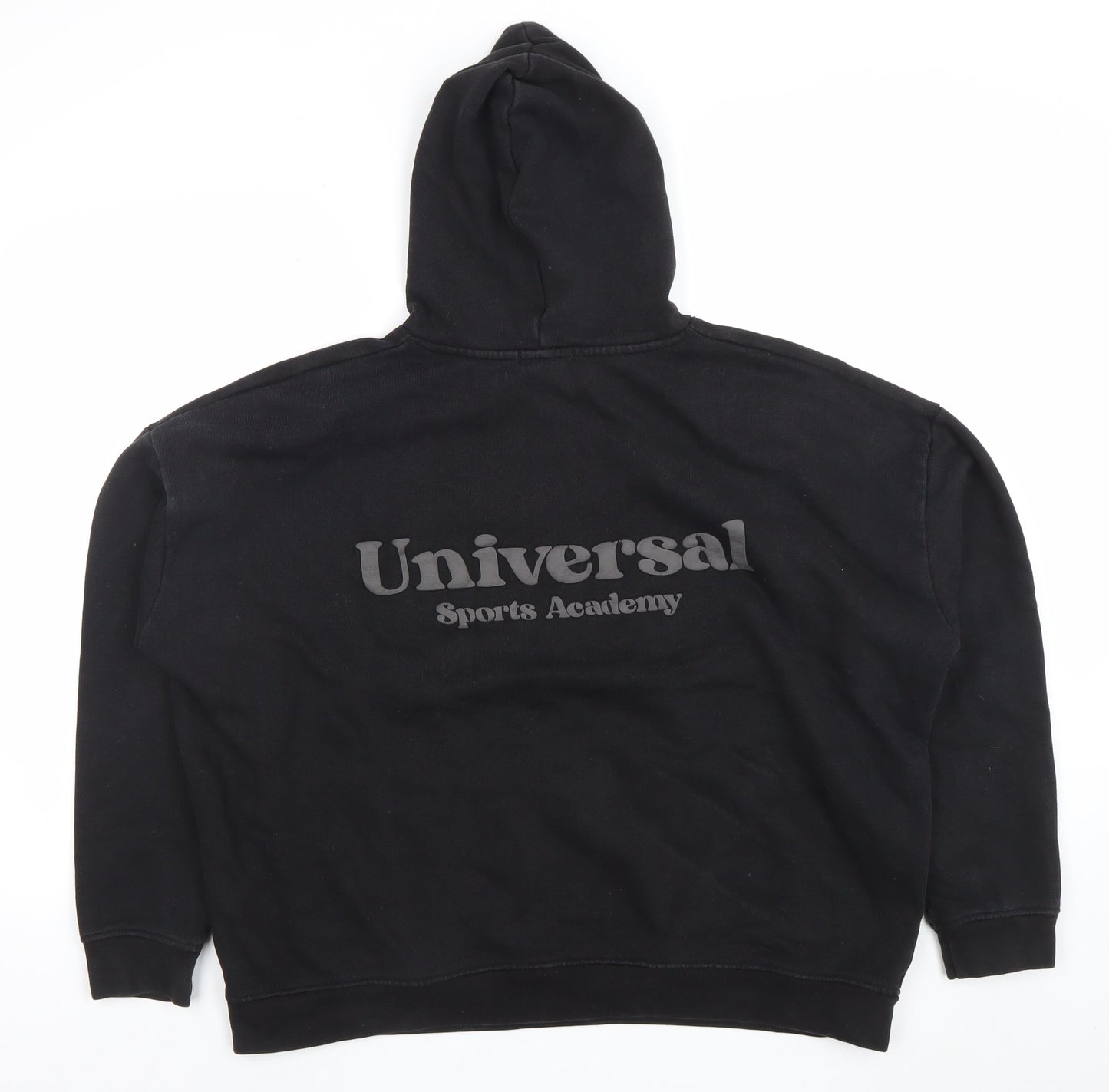 Mens UK Size M PRETTYLITTLETHING Black Pullover Hoodie