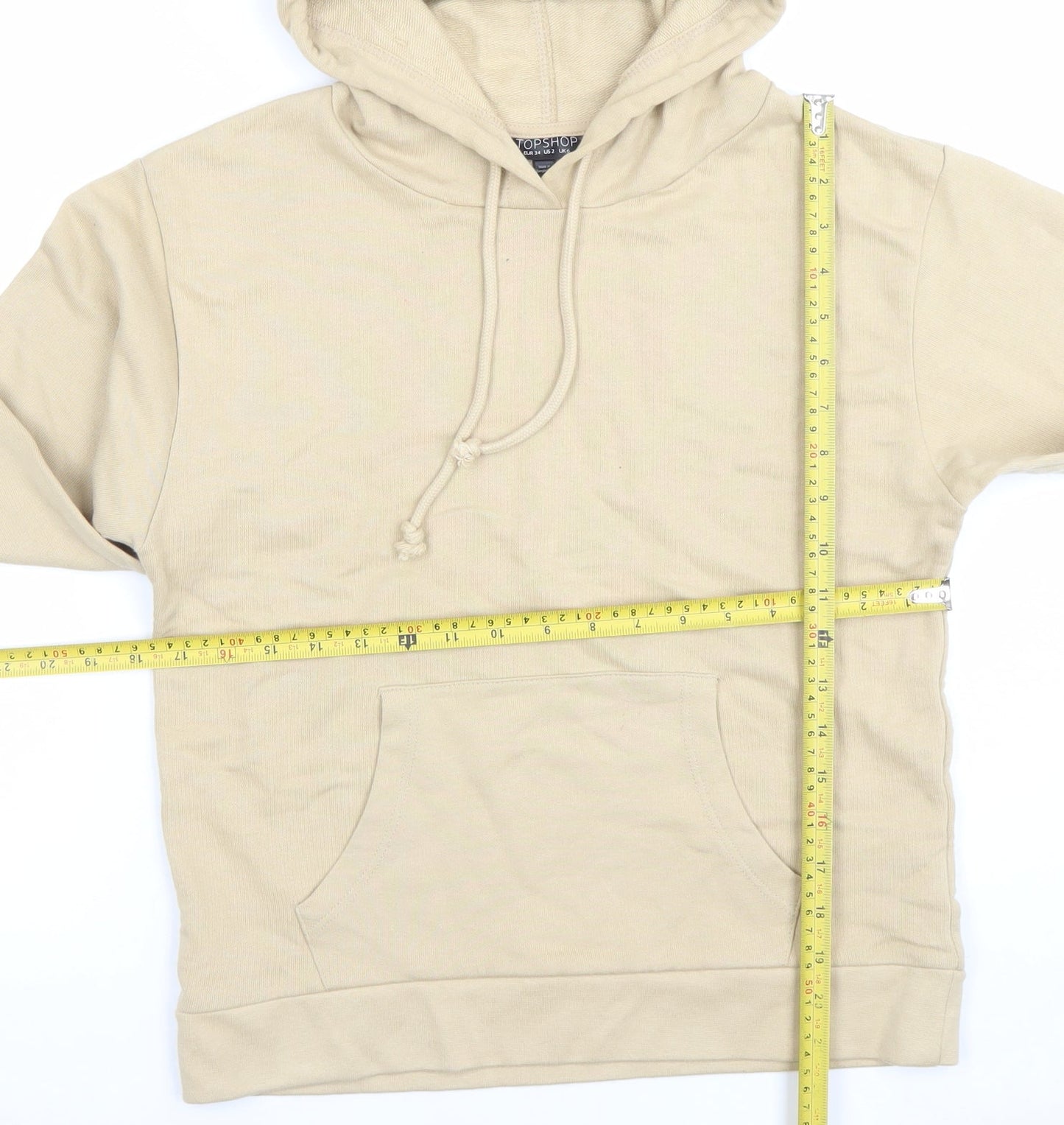 Womens UK Size 6 Topshop Beige Pullover Hoodie