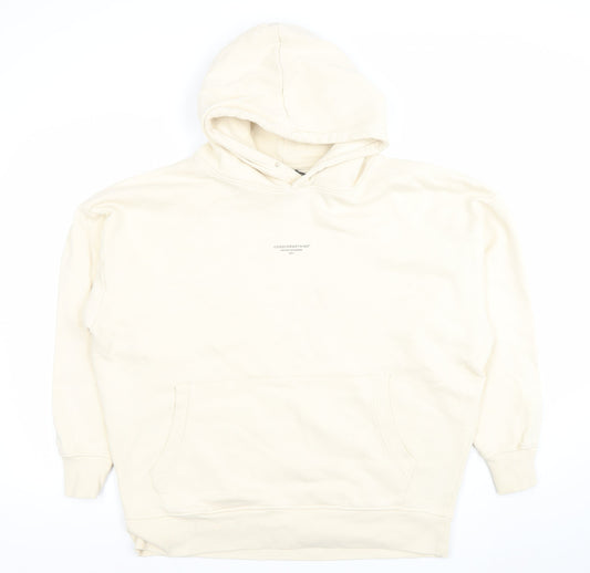 Womens UK Size XL Good For Nothing Ivory Pullover Hoodie
