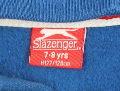 Boys UK Size 7-8 Years Slazenger Blue Full Zip Hoodie