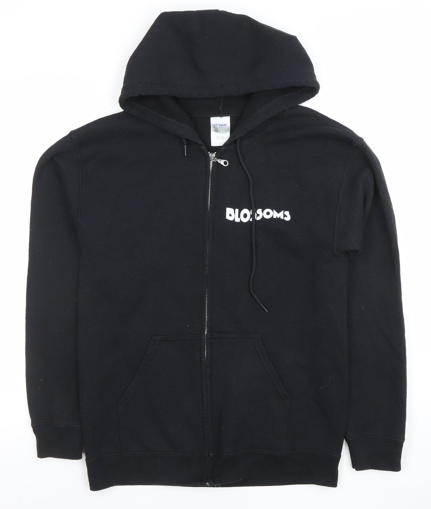 Womens UK Size S Gildan Black Full Zip Hoodie