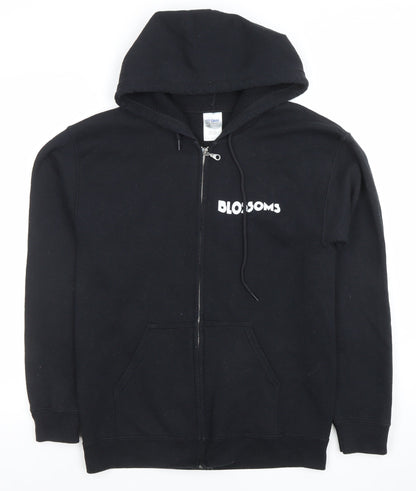 Womens UK Size S Gildan Black Full Zip Hoodie