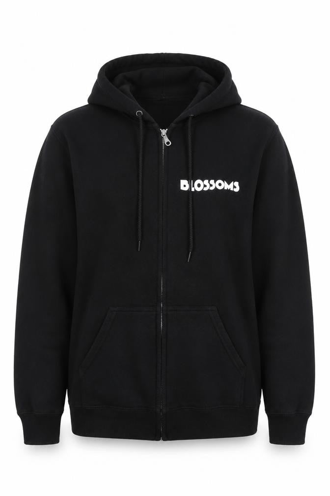 Womens UK Size S Gildan Black Full Zip Hoodie