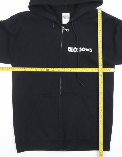 Womens UK Size S Gildan Black Full Zip Hoodie